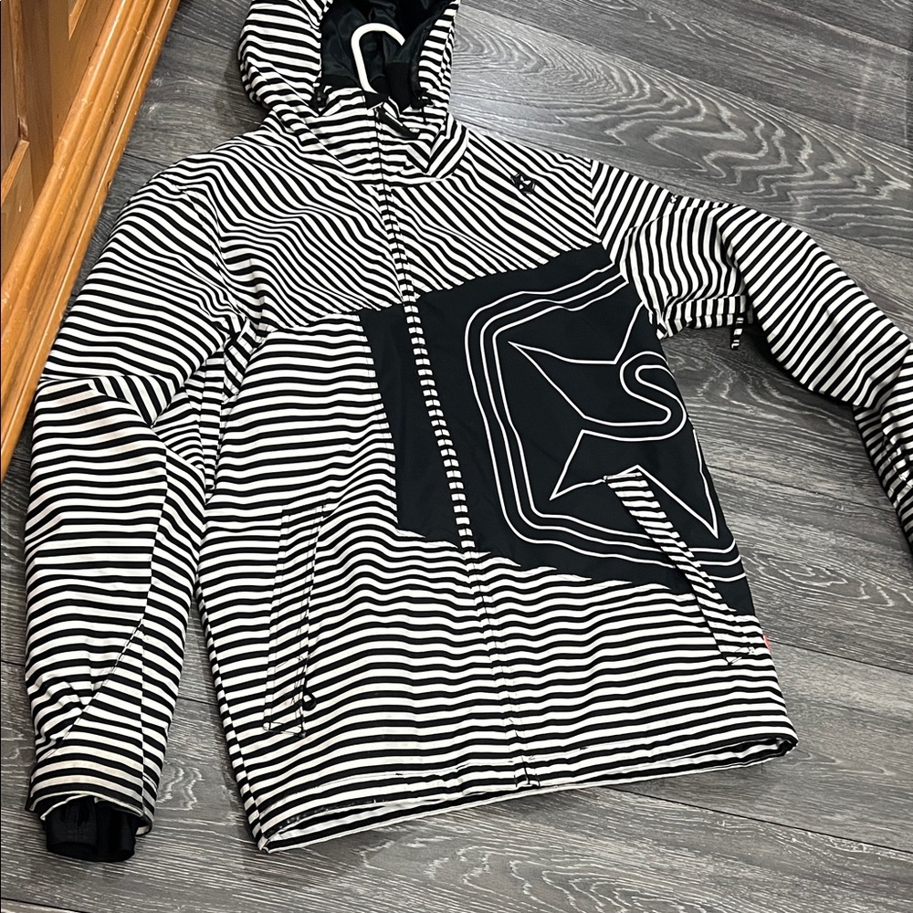 SESSIONS Black and White Striped Jacket